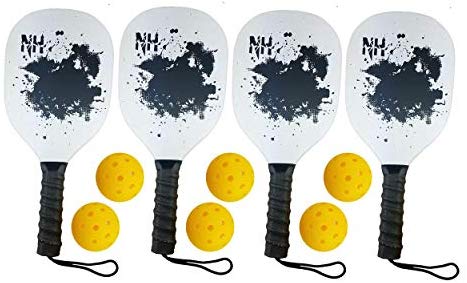 Amazon.com : 4 Wood Pickleball Paddles & 6 Balls.