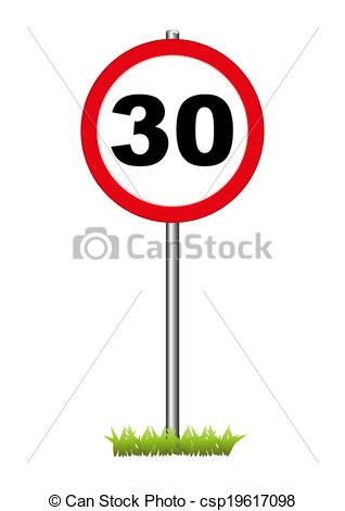 30 Speed Limit Sign Clipart.