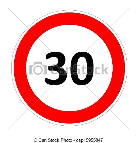 30 Speed Limit Sign Clipart.