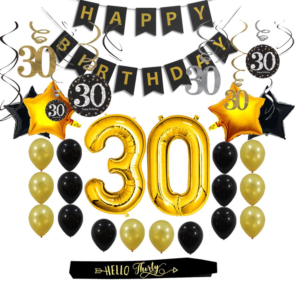 30th Birthday Decorations Gifts Party Supplies for Him/Her (Men/Women).
