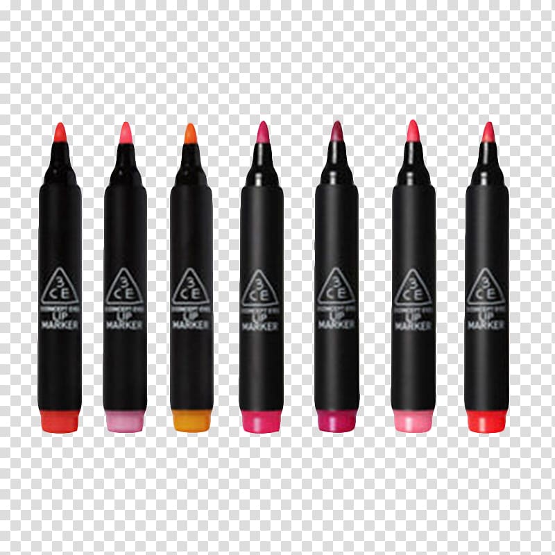 Lipstick Marker pen Lip stain Color, 3CE lip pen transparent.