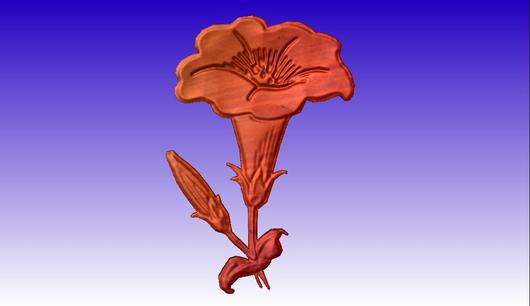 Tulip Vector Relief Model 3D Clipart.