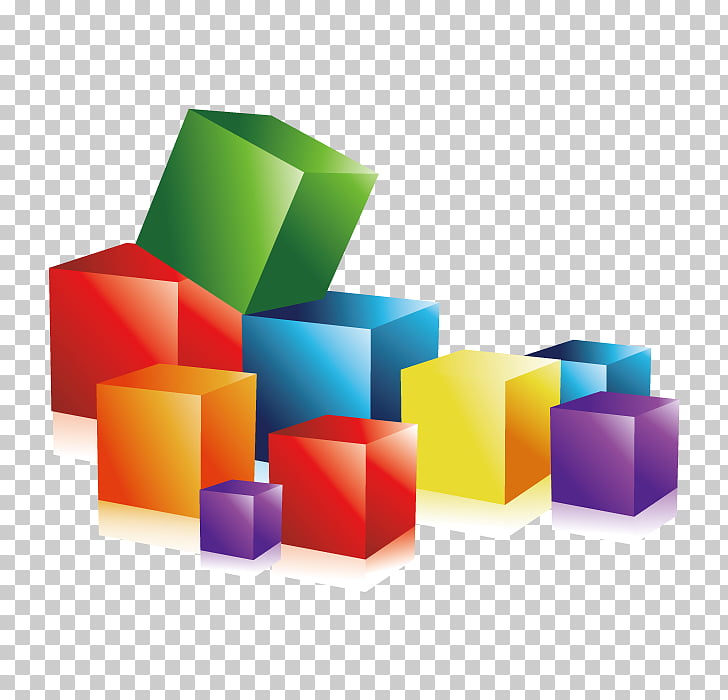 Colorful cube 3D computer graphics, Color cube decorative.