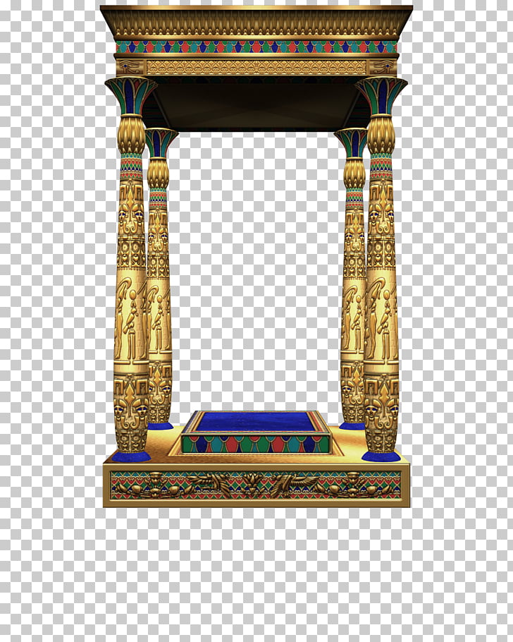 Ancient Egypt , 3D Egyptian architecture, gold poojah altar.