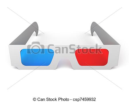Clip Art of 3D Glasses.