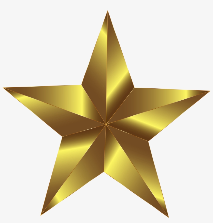 3d Gold Star Png Download.