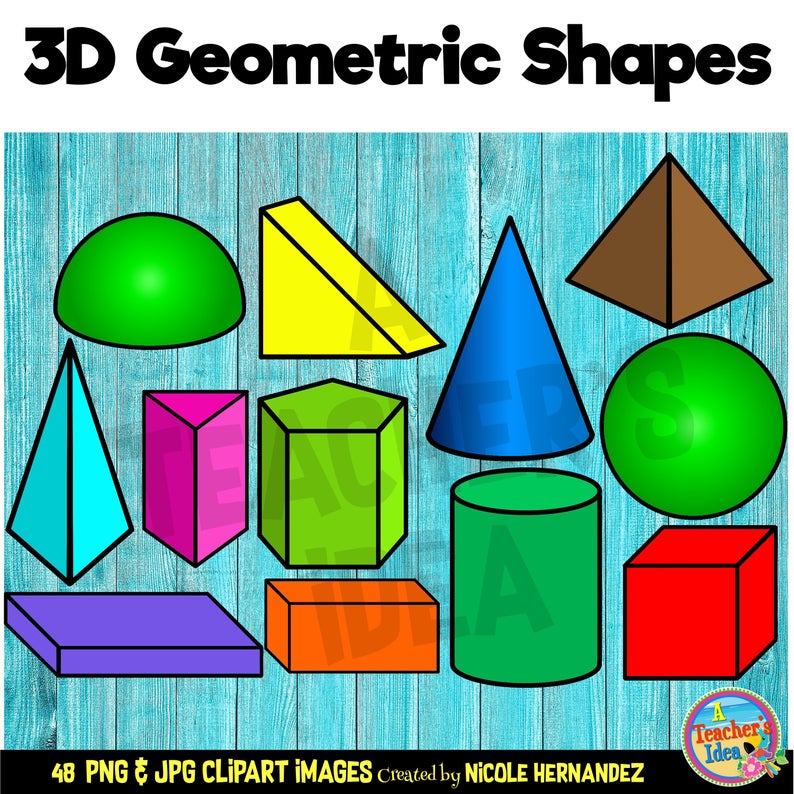 3D Shapes Clipart for Commercial Use, PNG Images.