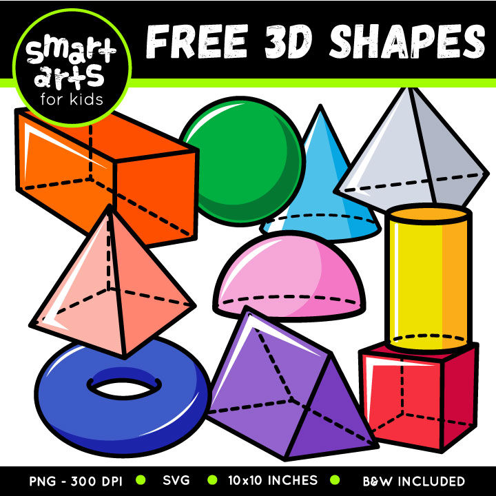 FREE 3D Shapes Clip Art.