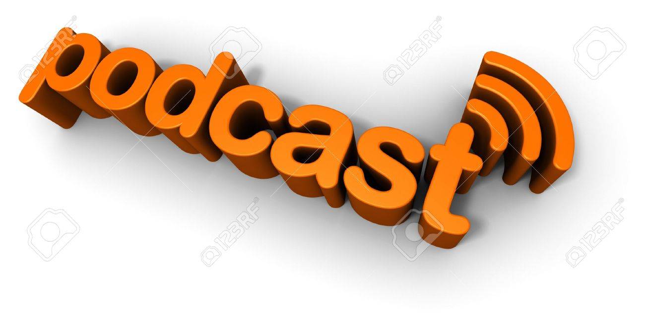 Podcast 3D Text Design Stock Photo, Picture And Royalty Free Image.