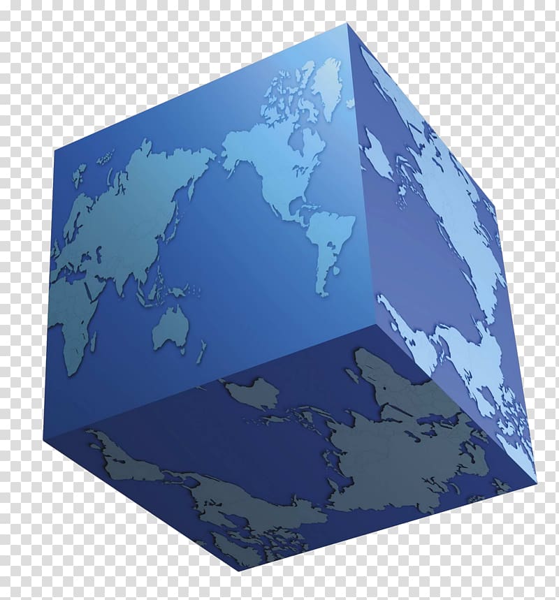 Earth Cube Square Rectangle, Blue 3d cube dimensional world.