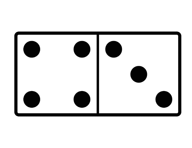 Domino With 4 Spots & 3 Spots.
