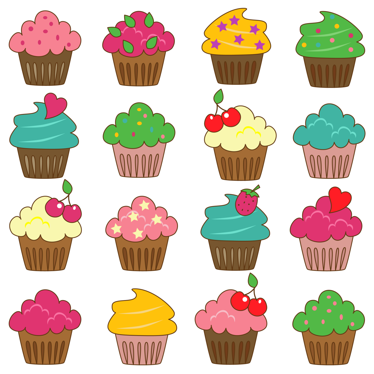 1894 Cupcakes free clipart.
