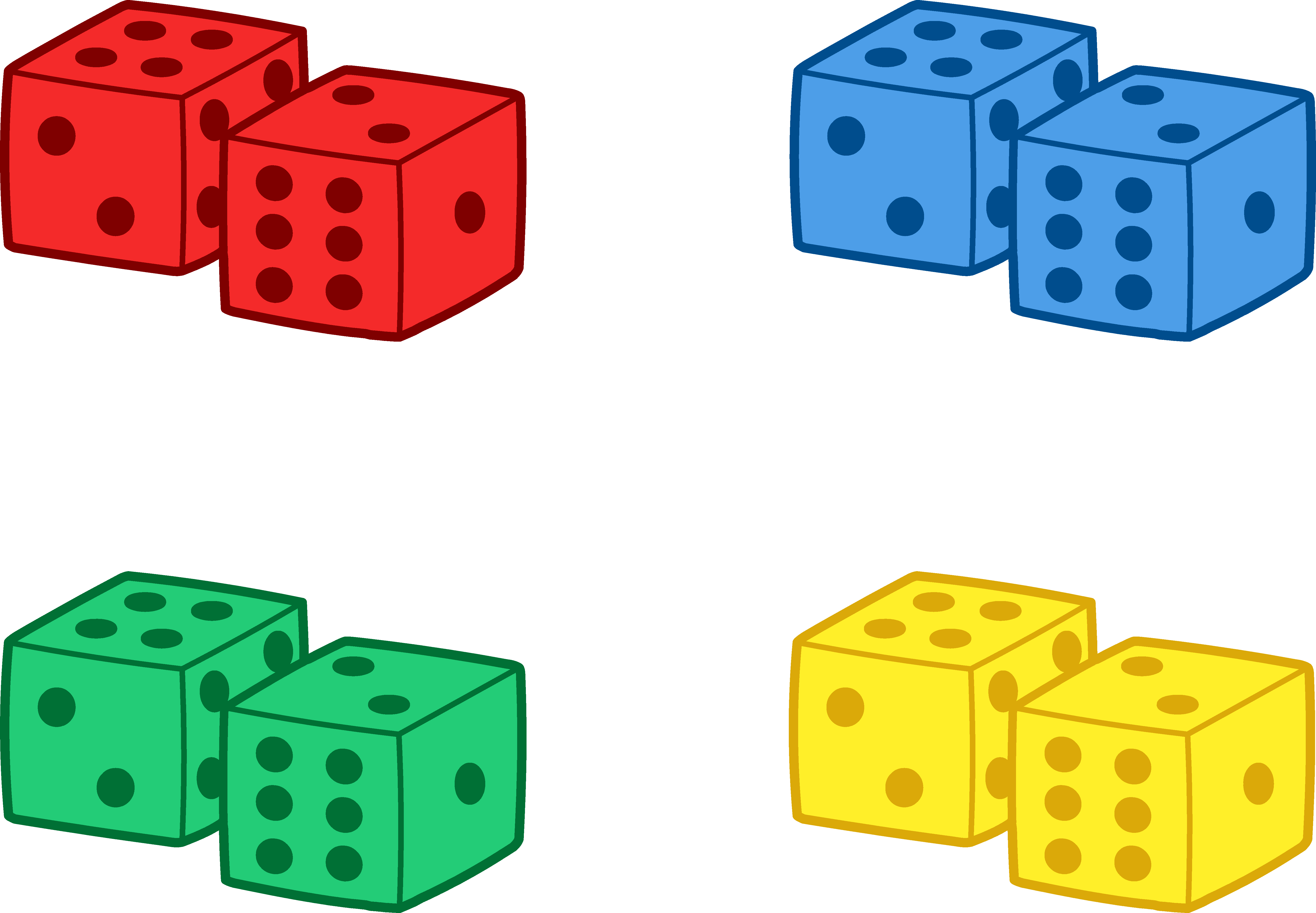 4 Dice Clipart.