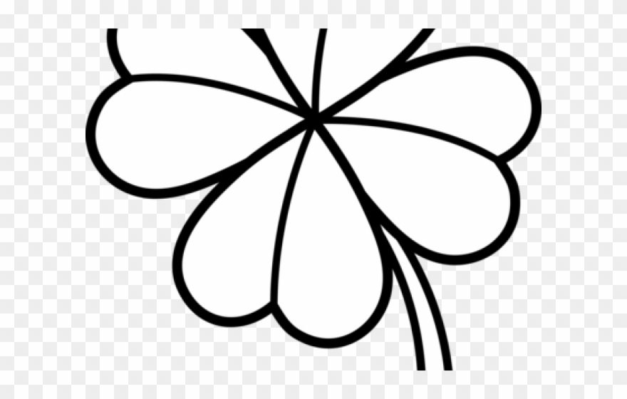 Four Leaf Clover Clipart Black And White.