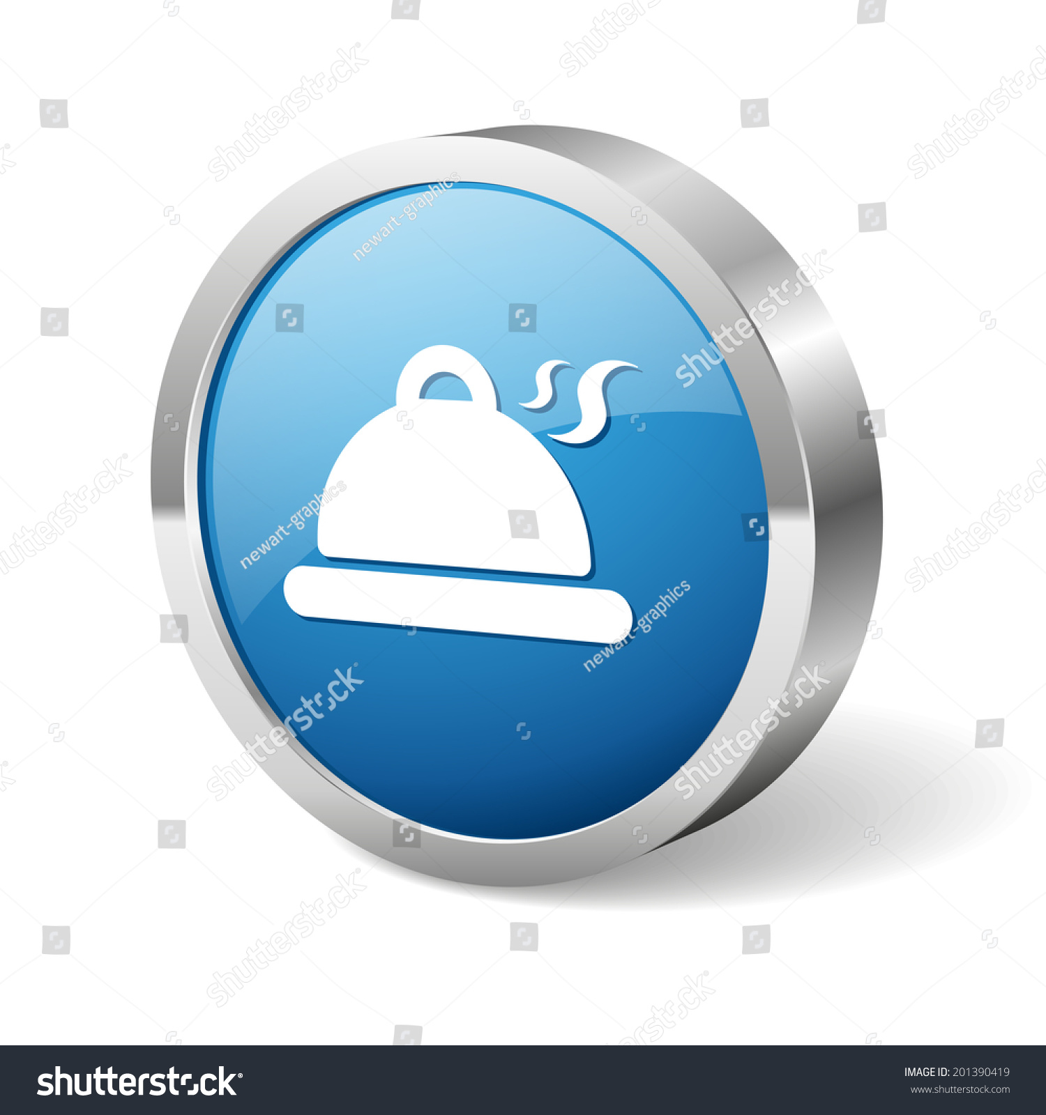 Blue Round Meal Button Metallic Border Stock Vector (Royalty Free.