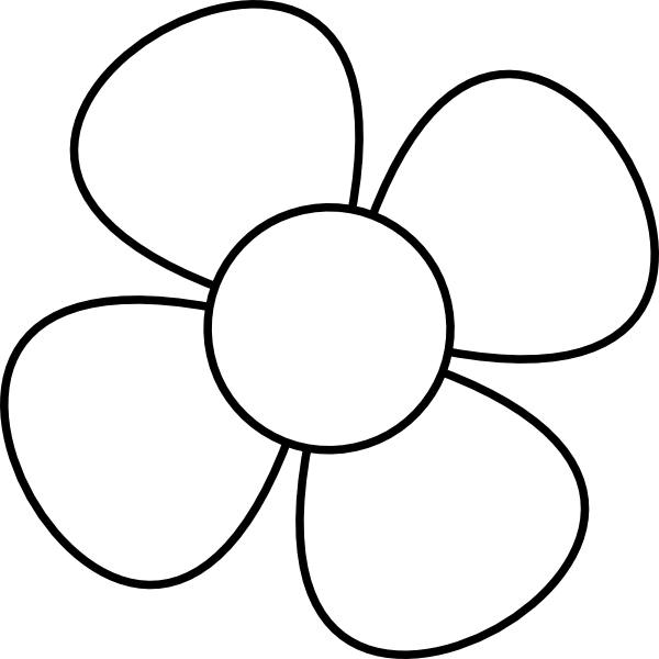 Flower Clipart Black And White.