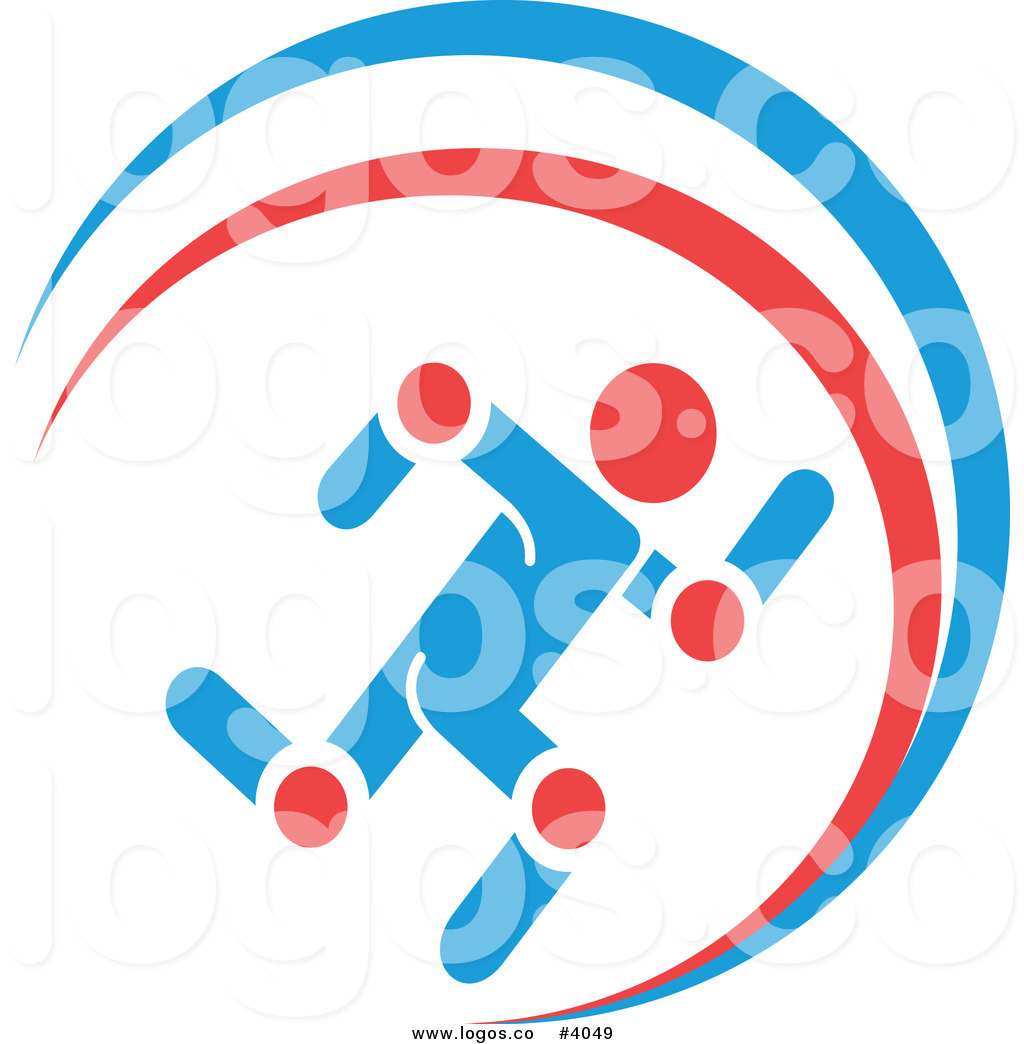 Royalty Free Blue and Red Runner with Highlighted Joints by Vector.