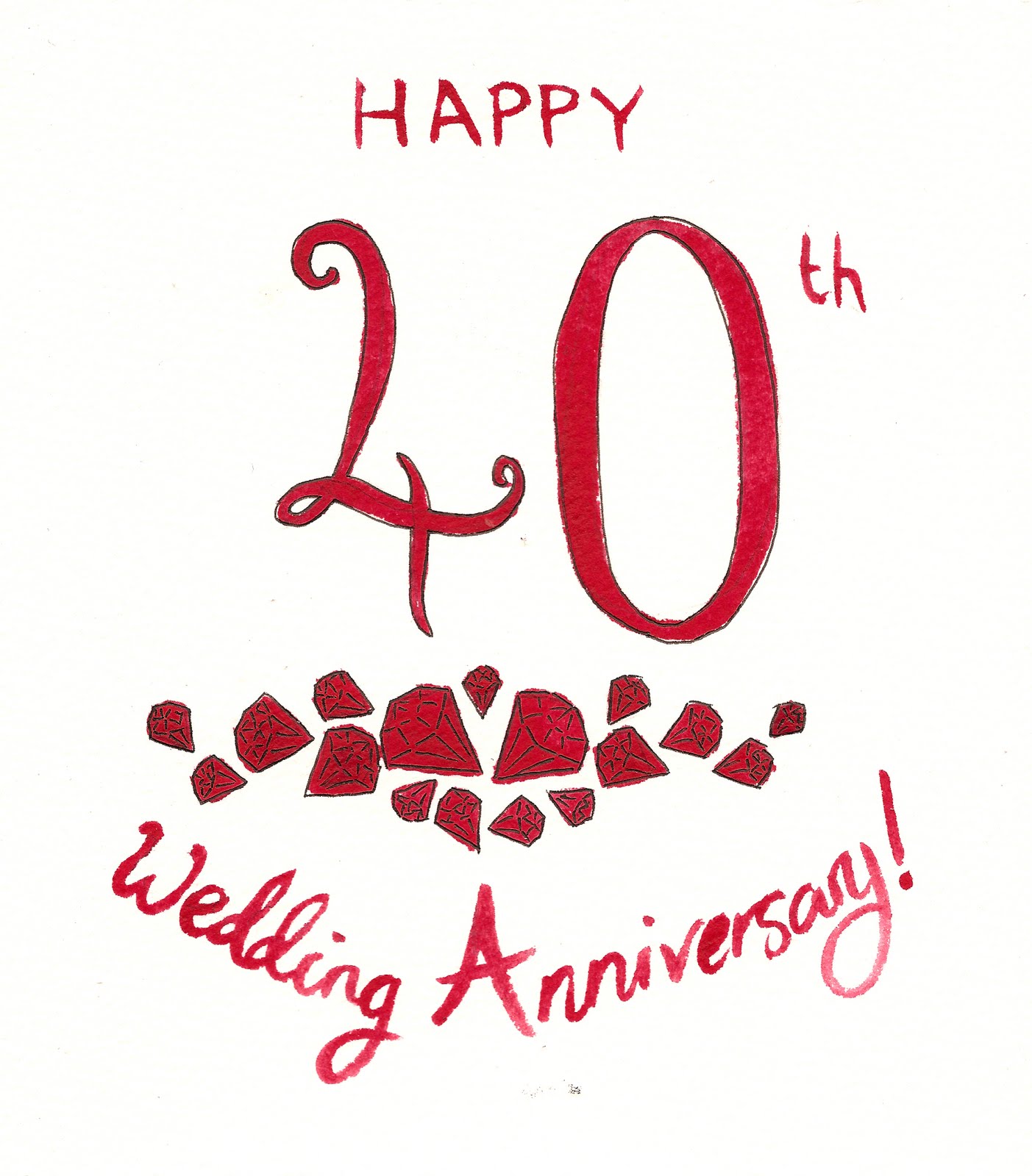 Ruby Wedding Anniversary Clip Art, 40th wedding anniversary.