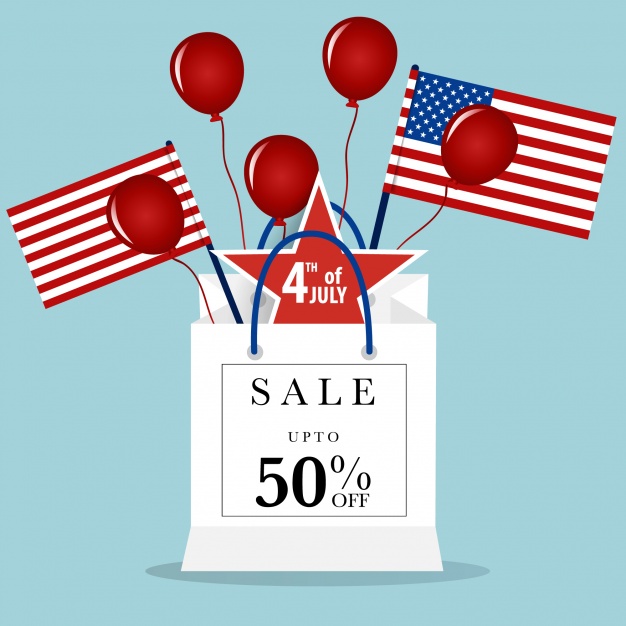 Fourth of july sale background Vector.