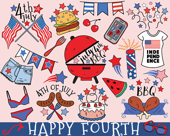 4th of July Clipart vector fourth of July bbq clipart.