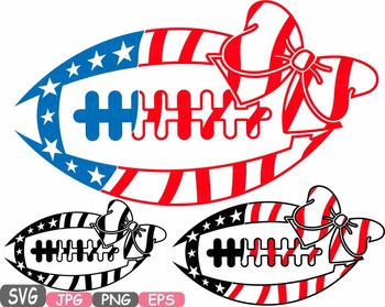 American flag Football Bow Sports Silhouette clipart shirt 4th of July.