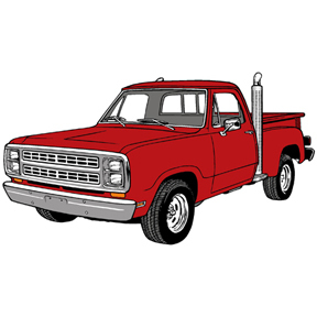 Old Ford Truck 4x4 Clipart.