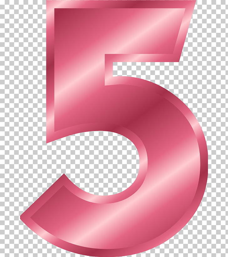 Number , Number 5 , pink number 5 PNG clipart.