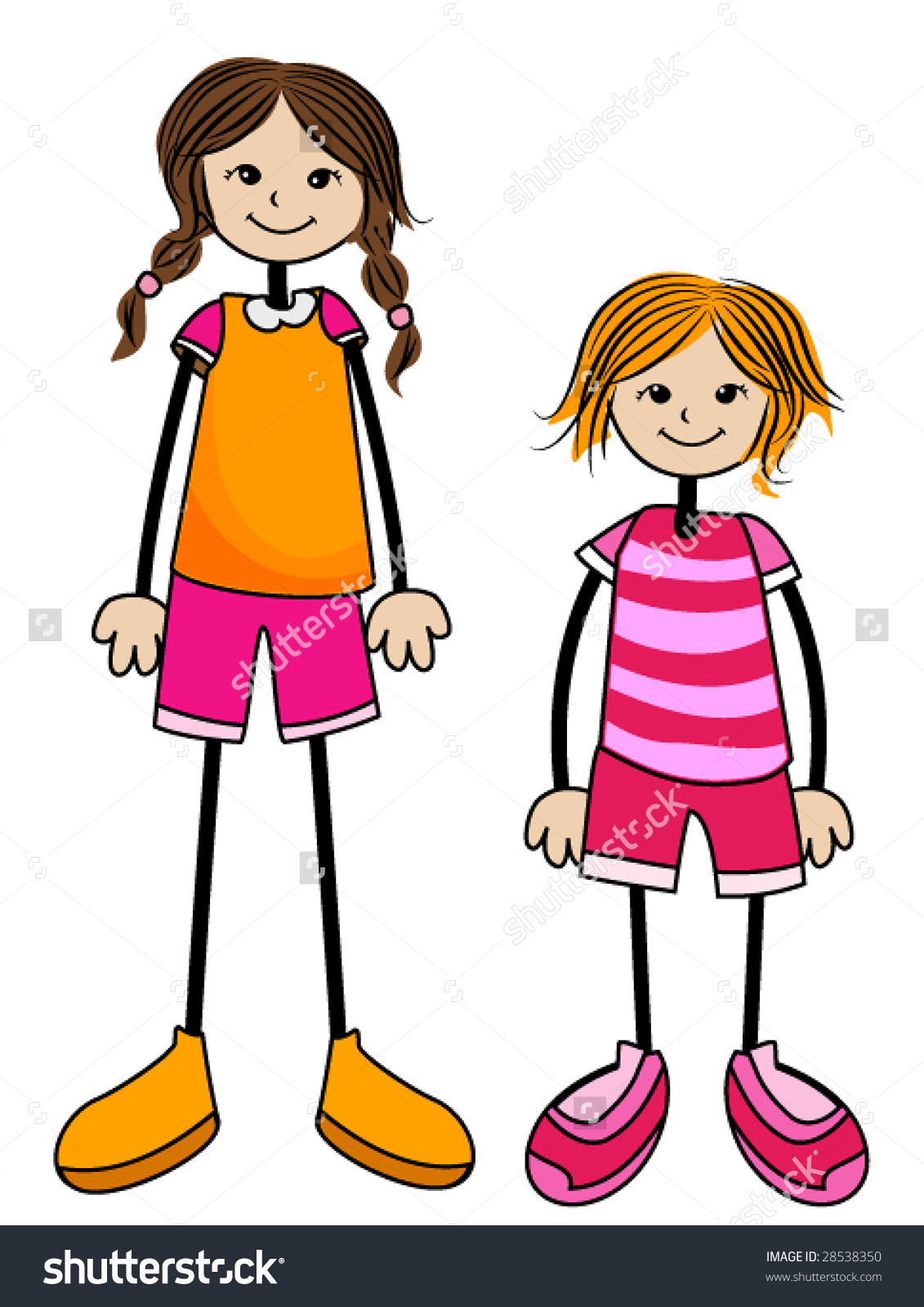 Short Girl Next To Tall Person Clipart.