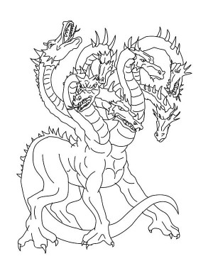 Three Headed Dragon Coloring Pages.