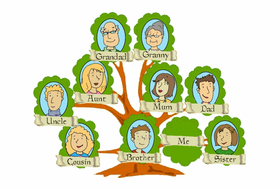 Family Tree 5 Members Clipart.