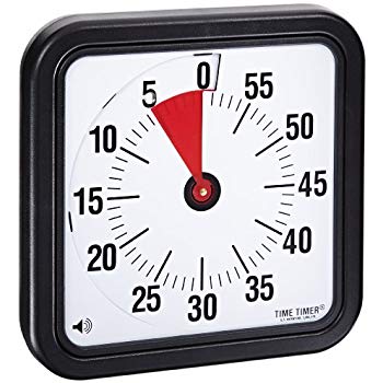 Time Timer Audible Countdown Timer, 12 Inches, Black.