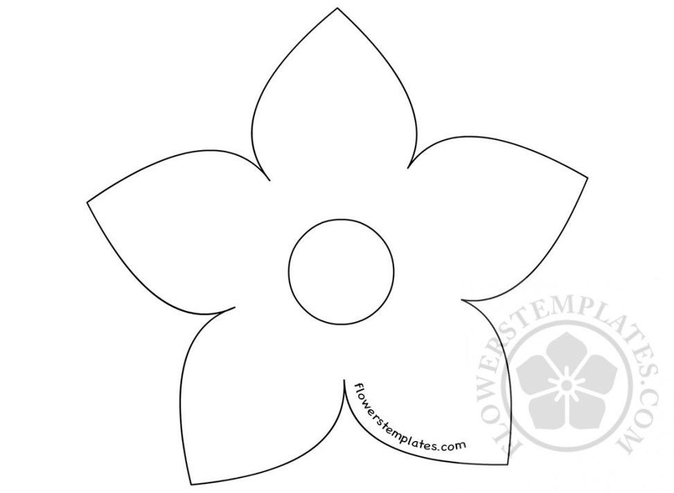 Outline Of 5 Petal Flower