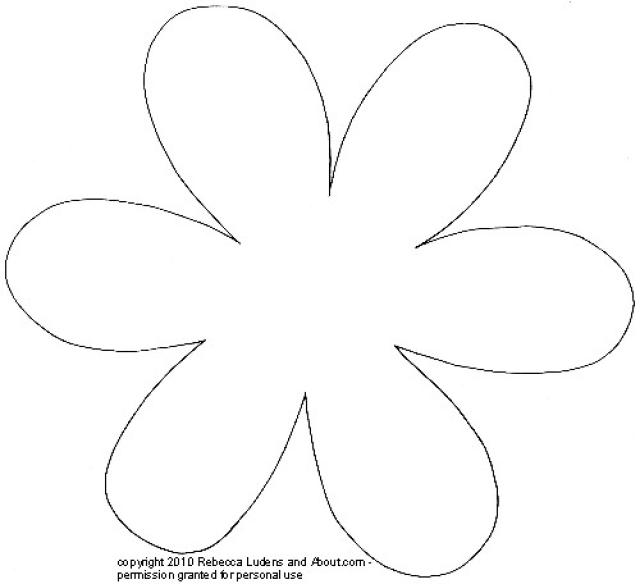 5 petal flower pattern template - Clipground