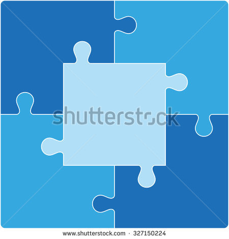 5 Piece Puzzle Stock Images, Royalty.