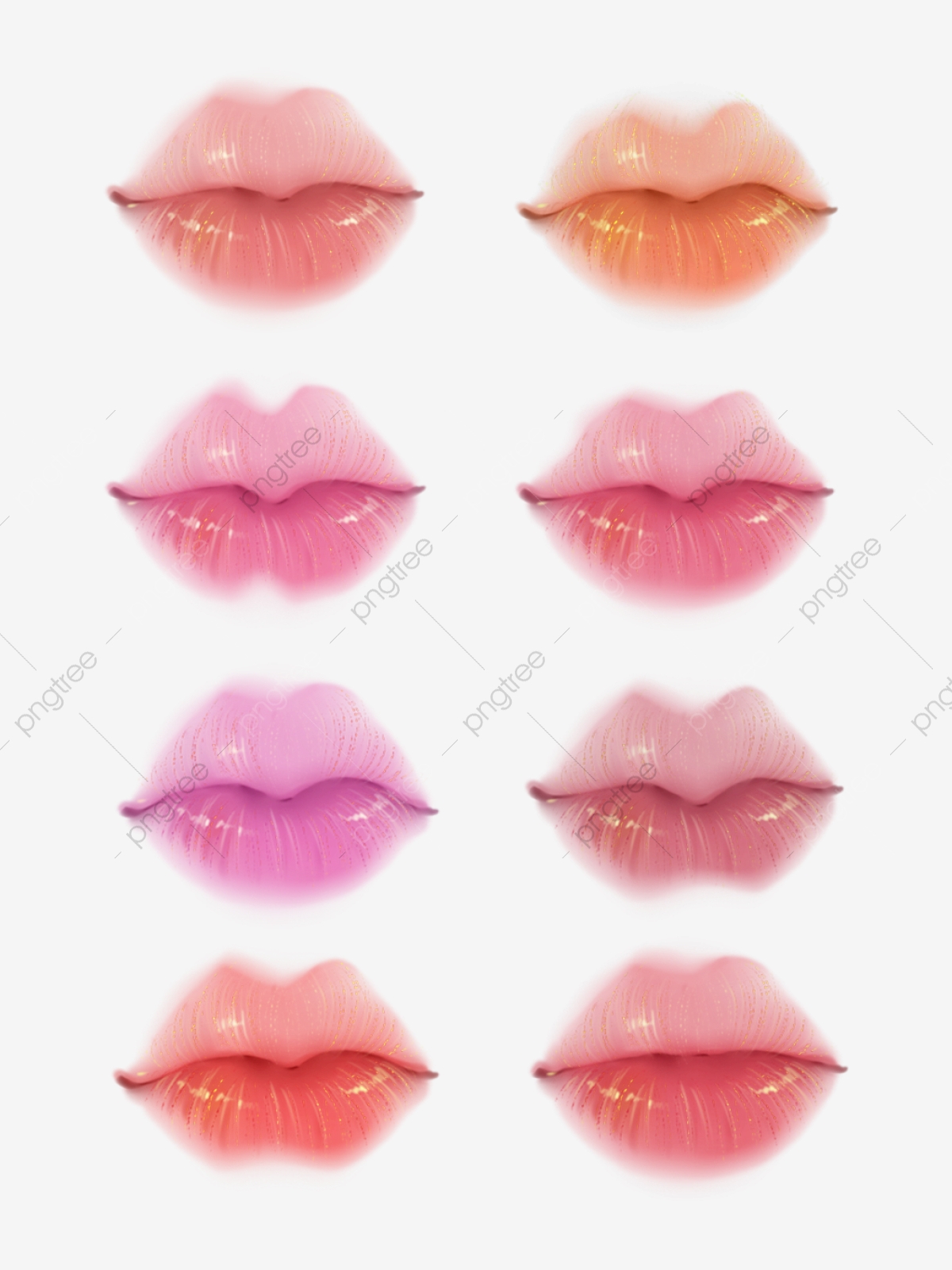 Hand Painted Characters Five Senses Lips Fashion Painting Makeup Set.