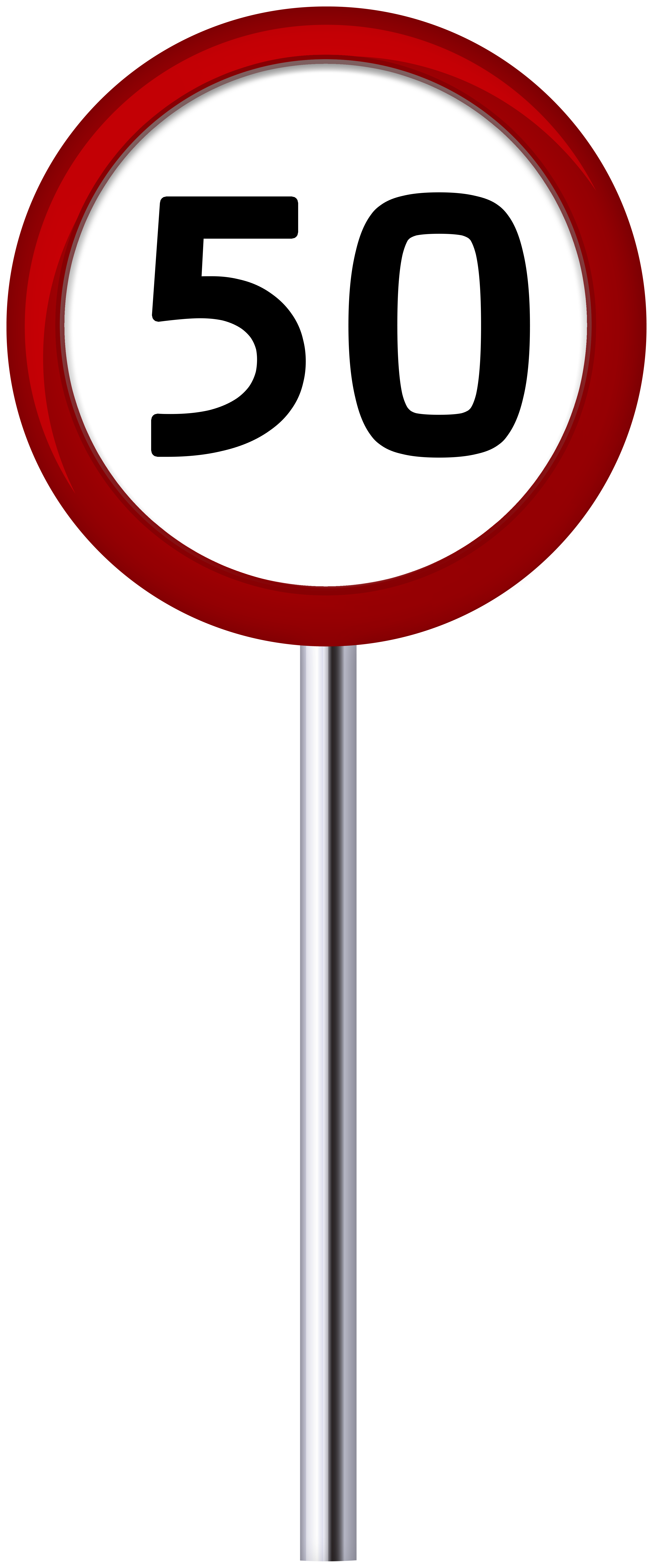 Traffic Sign Speed Limit 50 PNG Clip Art.