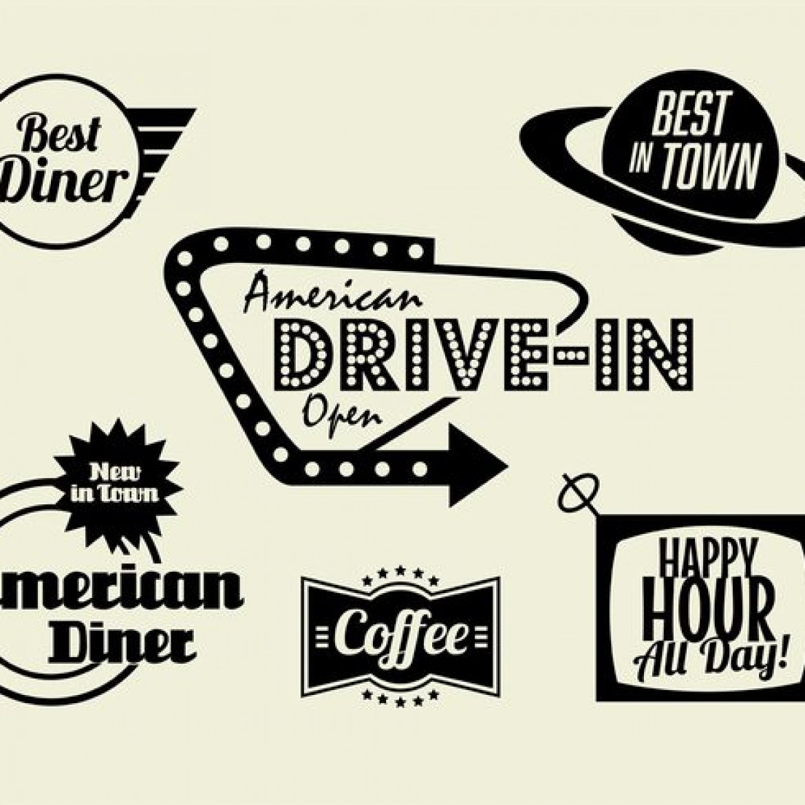 Free download 50s Diner Coffee and Fast Food Pack [1170x1170.