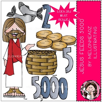 Jesus feeds 5000 clip art.