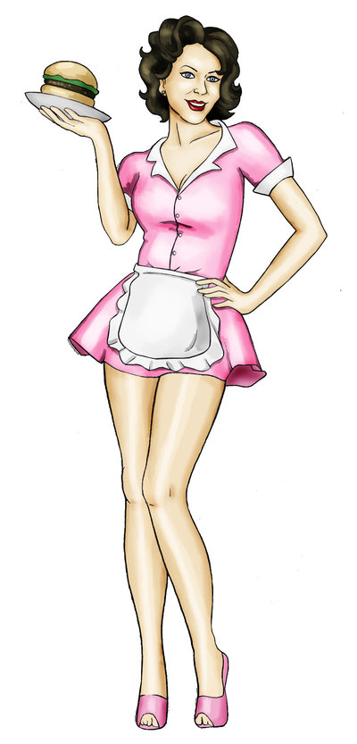 50s clipart waitress, 50s waitress Transparent FREE for.