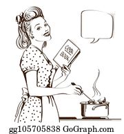 50S Housewife Clip Art.