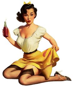 Retro Pin Up Girl Clipart.