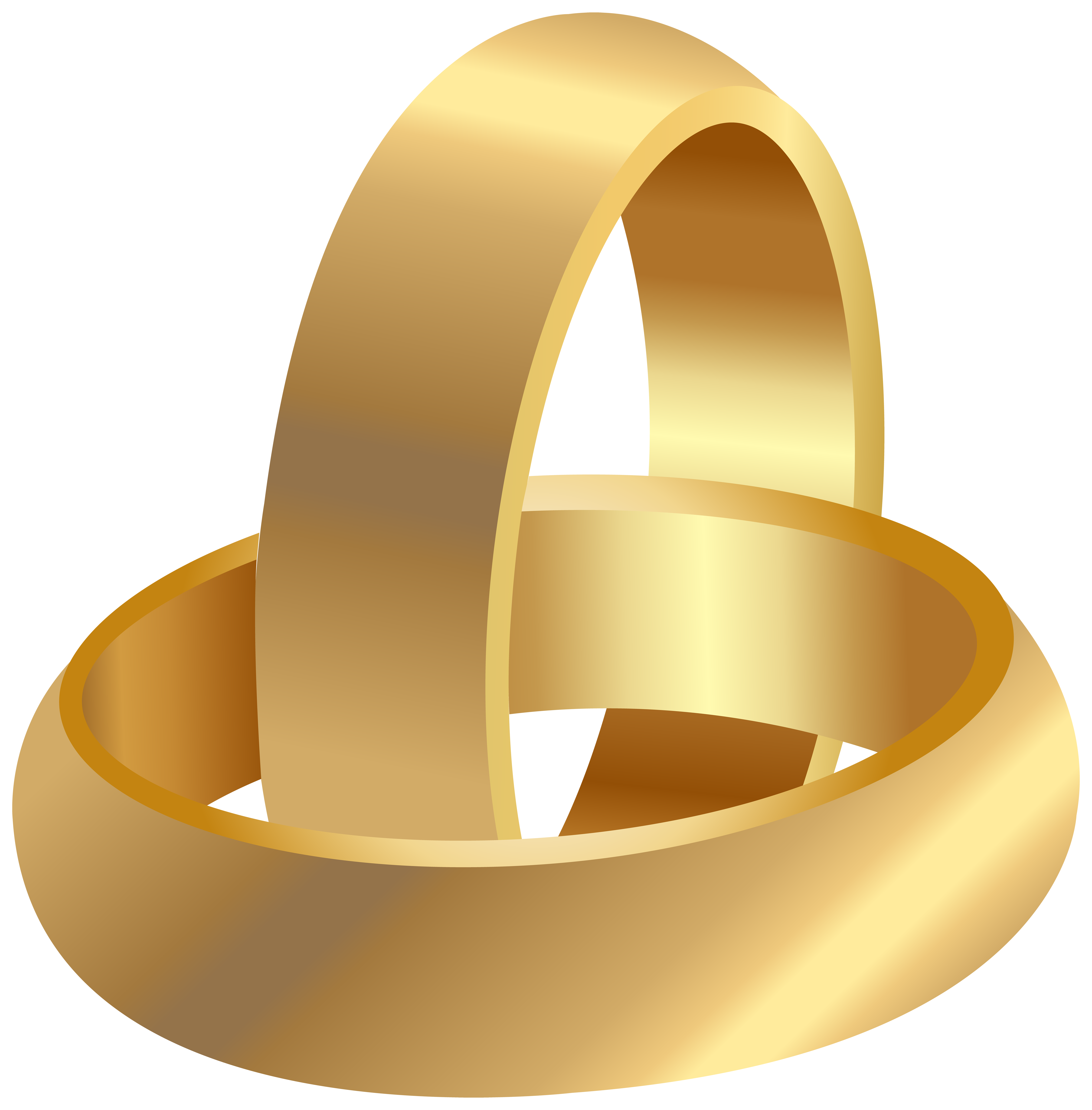 Golden Wedding Rings PNG Clip Art.