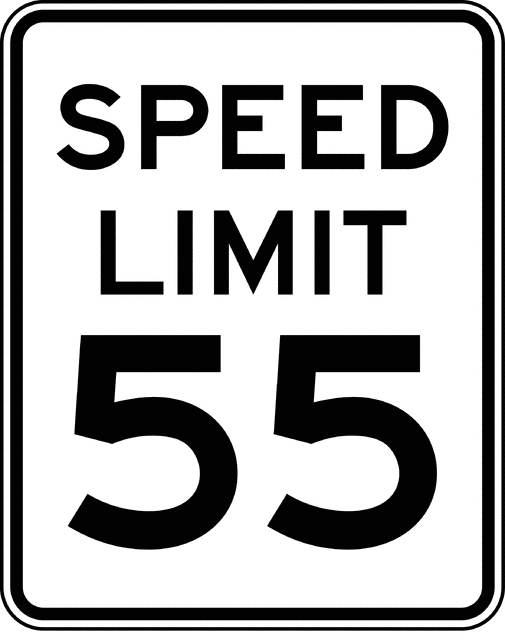 Speed Limit 55, Black and White.