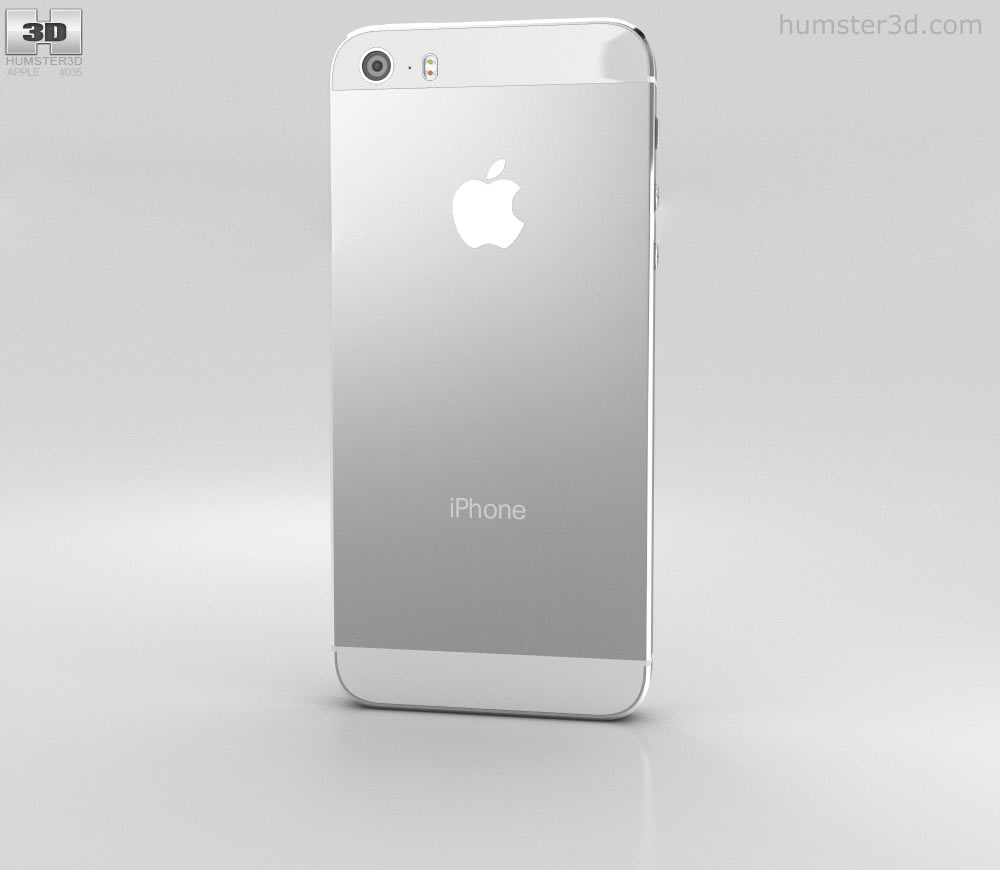 Apple iPhone 5S Silver (White) 3D model.