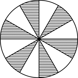 Fraction Pie Divided into Twelfths.