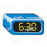 Blue Alarm Clock, showing 6:30.