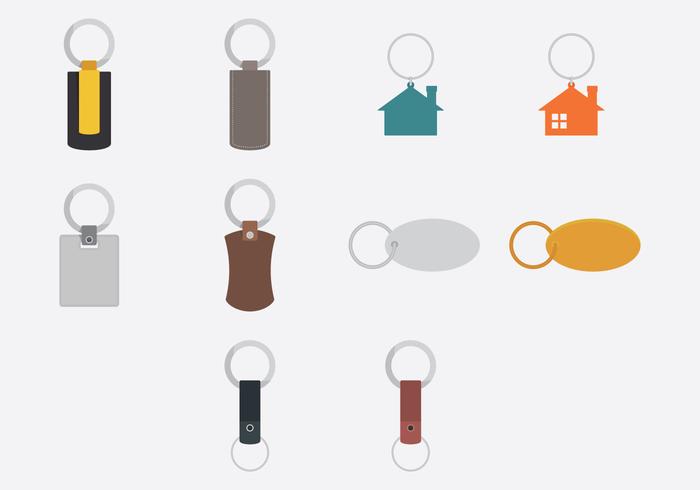 Key Chains Template Icon Set.