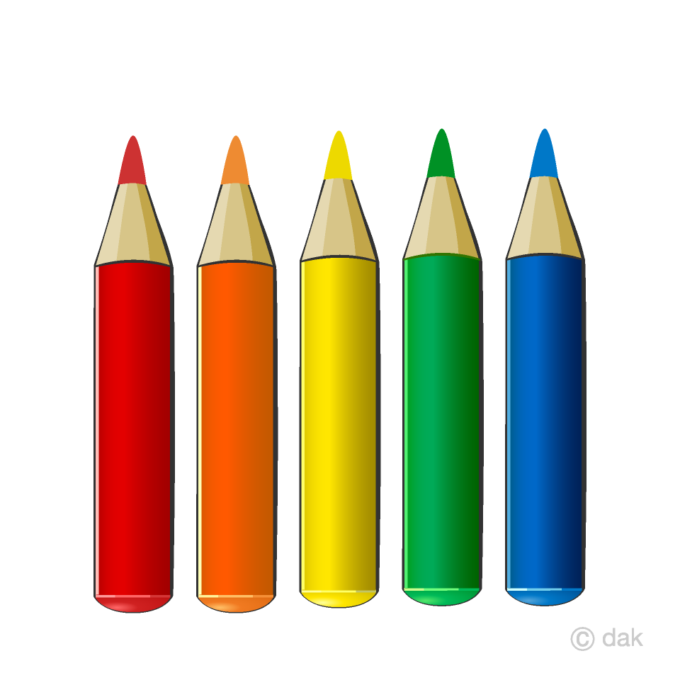 Free Colored Pencils Clipart Image｜Illustoon.