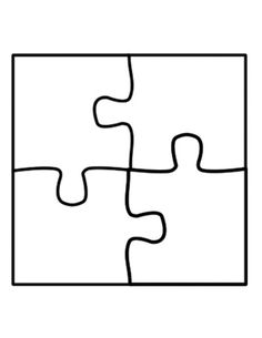 Jigsaw Puzzle Template 6 Pieces.