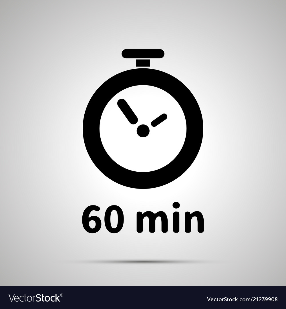 Sixty minutes timer simple black icon.